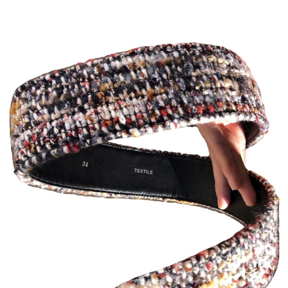 CHANEL Multi-color Wide Width Tweed Belt - Picture 1 of 13